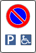 Cartello stradale indicante lo stallo di sosta riservato ai disabili
